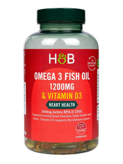 Holland & Barrett Omega 3 kalaõli 1200 mg ja D3-vitamiin – 120 kapslit