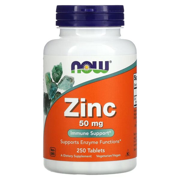 NOW Foods tsink, 50 mg – 250 tabletti