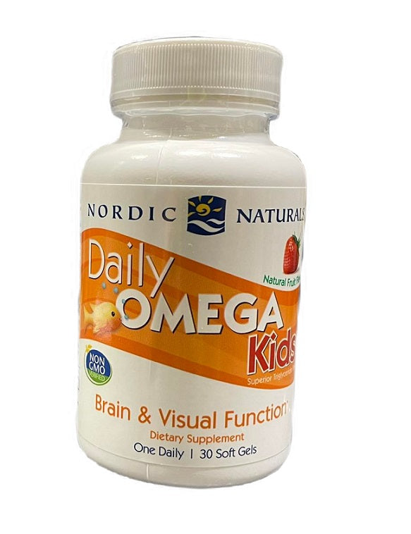 Nordic Naturals Daily Omega Kids, looduslike puuviljade maitsega – 30 kapslit