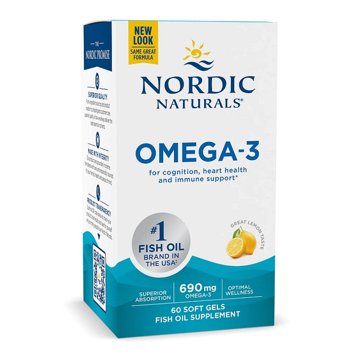 Nordic Naturals Omega-3, 690 mg sidrunimaitseline – 60 kapslit