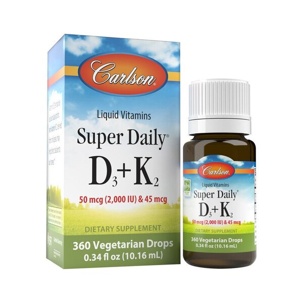 Carlson Labs Super Daily D3 + K2, 2000 IU – 10 ml.