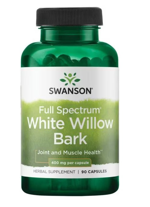 Swansoni täisspektri valge paju koor, 400 mg – 90 kapslit