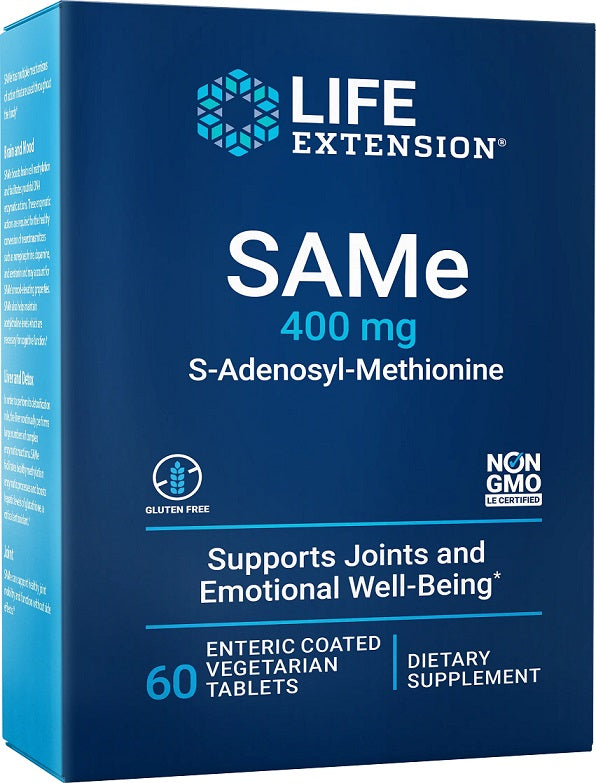 Life Extension SAMe S-adenosüülmetioniin, 400 mg - 60 enterokattega tabletti