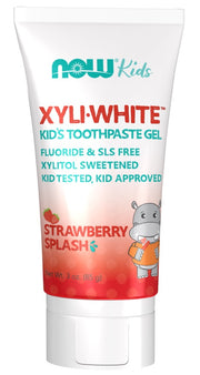 NOW Foods XyliWhite Kids, maasikamaitseline hambapasta – 85 g