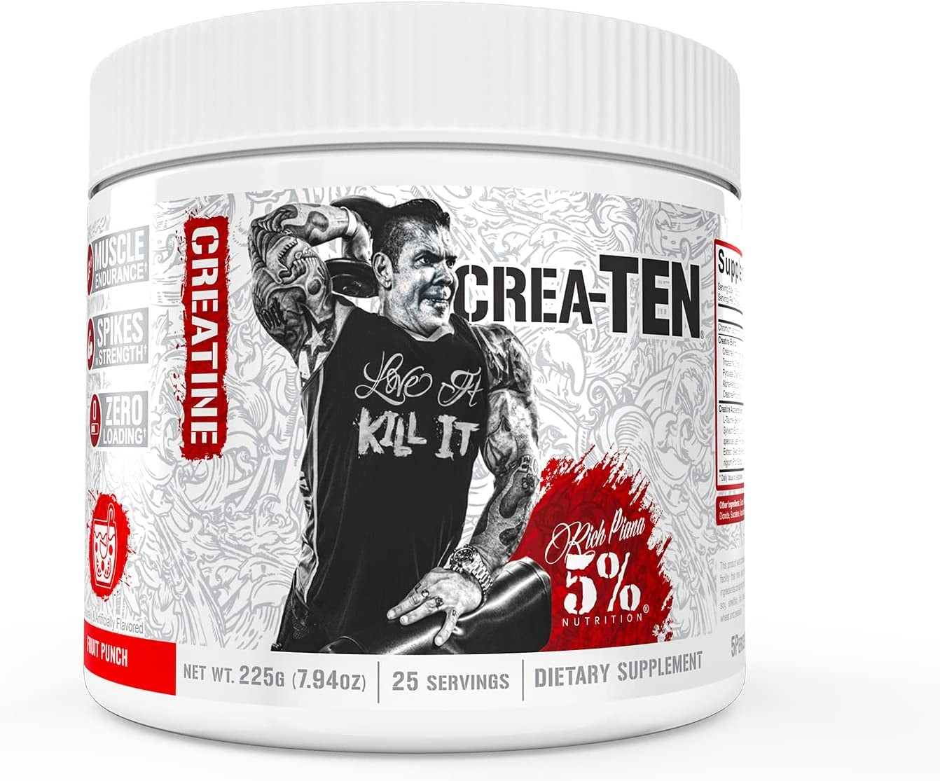 5% Nutrition toidulisandid Crea - TEN – legentseeritud seeria, puuviljapss – 225 g