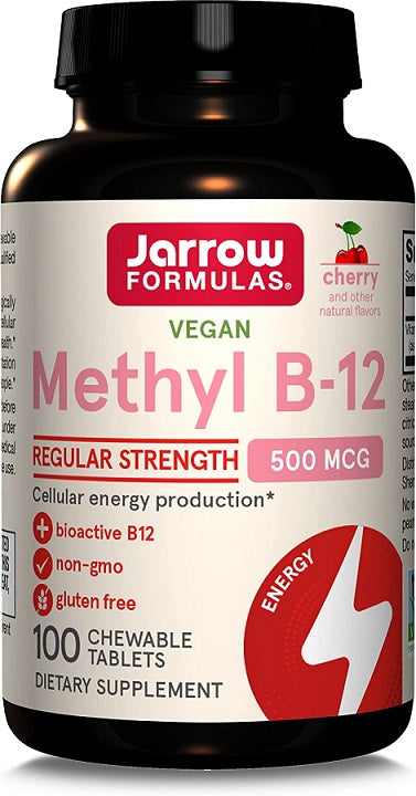 Jarrow Formulas metüül-B12, 500mcg (kirss) - 100 närimistabletti