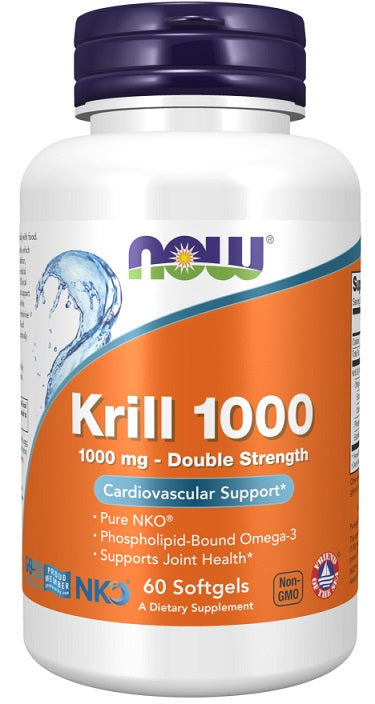 NOW Foods krilliõli, 1000 mg kahekordne tugevus – 60 kapslit