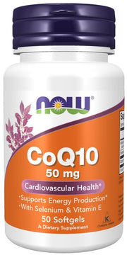 NOW Foods Q10 koensüüm seleeni ja E-vitamiiniga, 50 mg – 50 kapslit