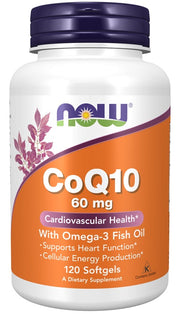 NOW Foods CoQ10 koos oomega-3, 60 mg – 120 kapslit
