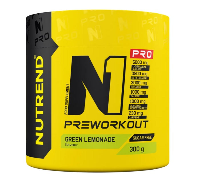Nutrend N1 Pro treeningeelne toidulisand, roheline limonaad - 300 g