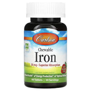 Carlson Labs närimistabletid rauaga, 30 mg, maasika maitsega – 60 tabletti