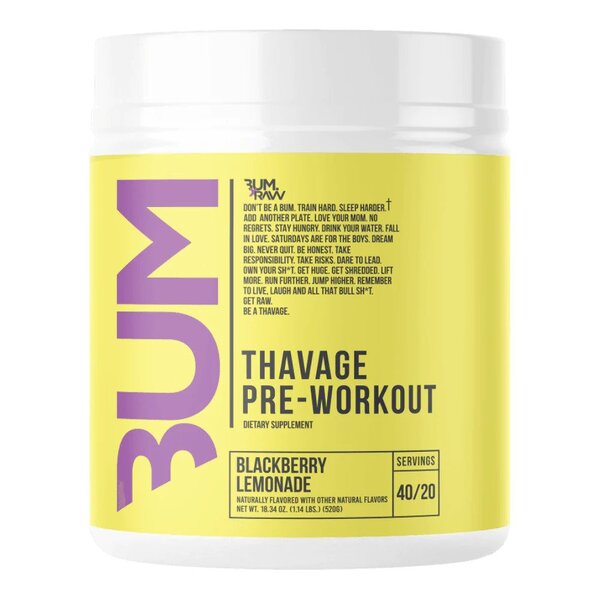 Raw Nutrition Thavage Pre-Workout, Blackberry Lemonade - 520 g