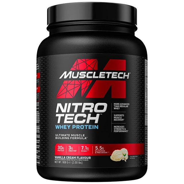 MuscleTech Nitro-Tech, vanillikreemi maitse – 908 g