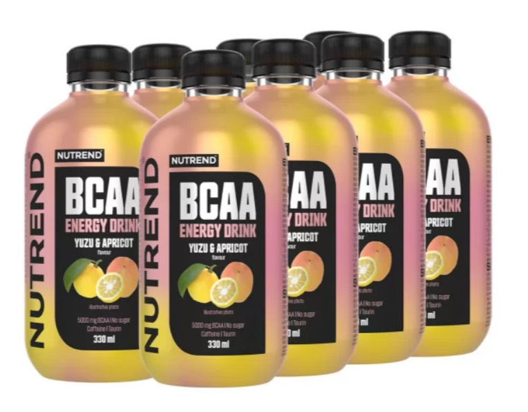 Nutrend BCAA energiajook, yuzu ja aprikoos – 8 x 330 ml.