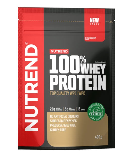 Nutrend 100% vadakuvalgu pulber, maasikamaitseline - 400 g
