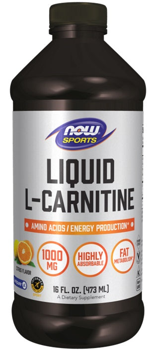 NOW Foods vedel L-karnitiin, 1000 mg tsitruse – 473 ml.