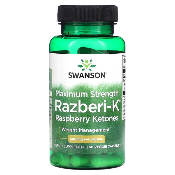 Swanson Razberi-K, 500 mg maksimaalne tugevus – 60 kapslit