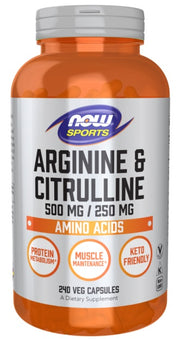NOW Foods arginiin ja tsitrulliin – 240 kapslit
