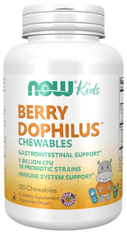 NOW Foods BerryDophilus Kids närimistabletid – 120 närimistabletti