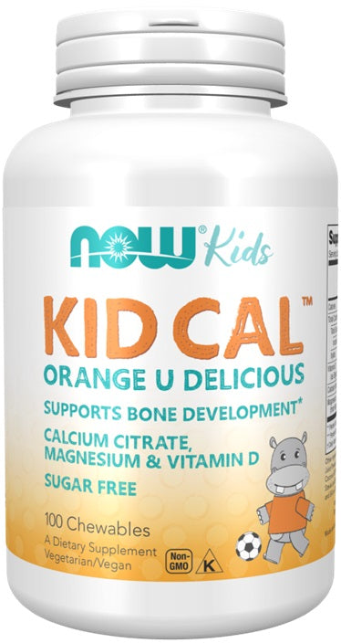 NOW Foods Kid Cal, apelsinimaitse, U Delicious – 100 närimistabletti