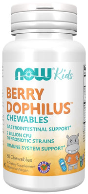 NOW Foods BerryDophilus Kids närimistabletid – 60 närimistabletti