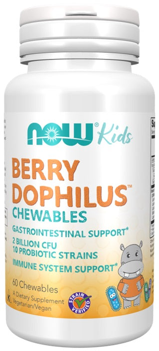 NOW Foods BerryDophilus Kids närimistabletid – 60 närimistabletti