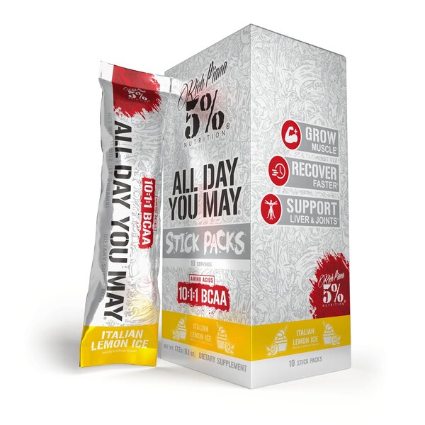 5% Nutrition AllDayYouMay – legendaarsete sarjade pulgapakid, Itaalia sidrunijäätise maitsega – 10 x 17 g