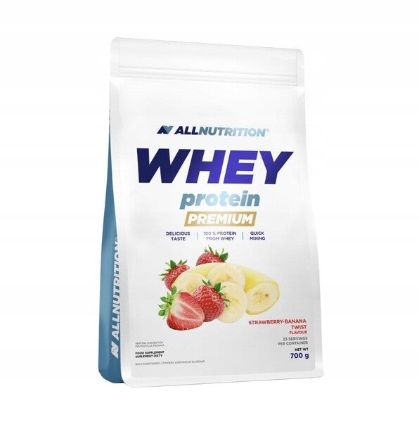 Allnutrition Premium vadakuvalgu kontsentraat, maasika-banaani maitsega – 700 g