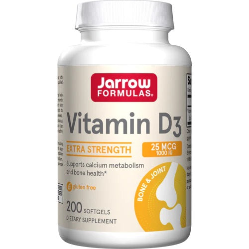 Jarrow Formulas D3-vitamiin, 25 mcg – 200 kapslit