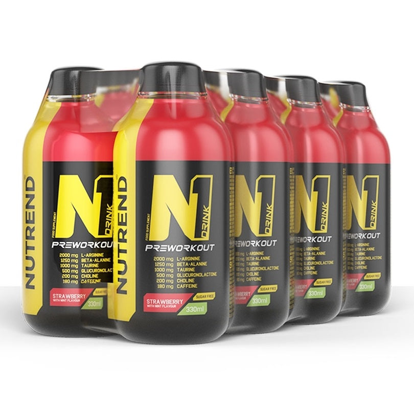 Nutrend N1 jook, maasika ja piparmündimaitseline – 8 x 330 ml.