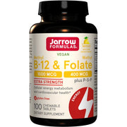 Jarrow Formulas metüül-B12 ja metüülfolaat, sidrunimaitseline – 100 närimistabletti