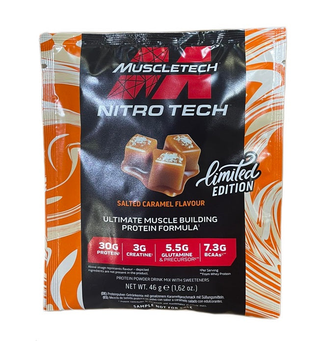 MuscleTech Nitro-Tech, soolakaramelli maitse – 46 g (1 portsjon)