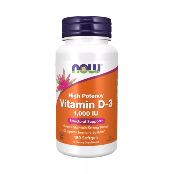 NOW Foods D-3-vitamiin, 1000 IU – 180 kapslit