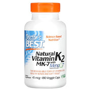 Doctor's Best naturaalne vitamiin K2 MK7 koos MenaQ7, 45 mcg – 180 kapslit