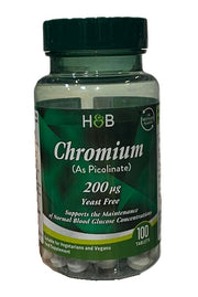 Holland & Barrett kroompikolinaat, 200 mcg – 100 tabletti