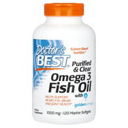 Doctor's Best puhastatud ja läbipaistev oomega-3 kalaõli, 1000 mg – 120 merekapslit