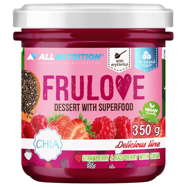 Allnutrition Frulove magustoit supertoidu, maasikate, vaarikate ja chia seemnetega – 350 g