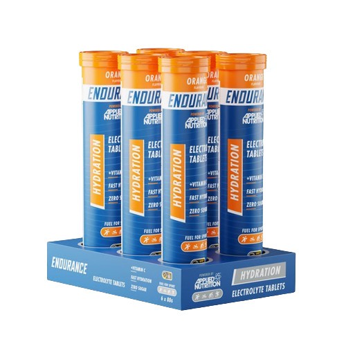 Applied Nutrition Endurance Hydration elektrolüütide kihisevad tabletid, apelsinimaitselised – 6 x 20 tabletti