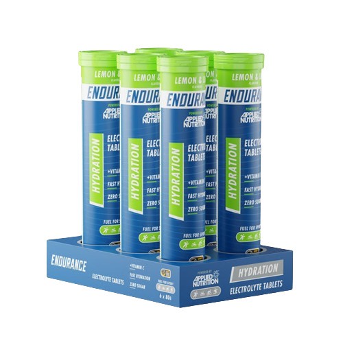 Applied Nutrition Endurance Hydration elektrolüüdi kihisevad tabletid, sidruni ja laimi maitsega – 6 x 20 tabletti