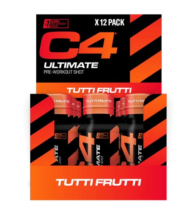 Cellucor C4 Ultimate treeningeelne jook, Tutti Frutti – 12 x 60 ml.