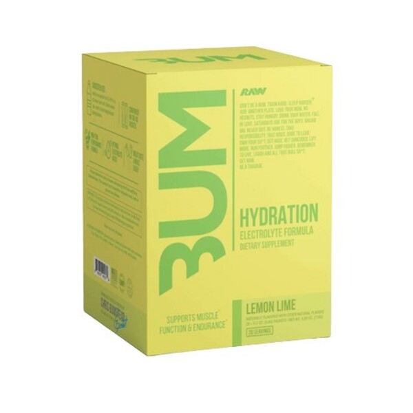 Raw Nutrition Bum Hydration sidruni- ja laimimaitselised pulbrid – 20 x 5,8 g