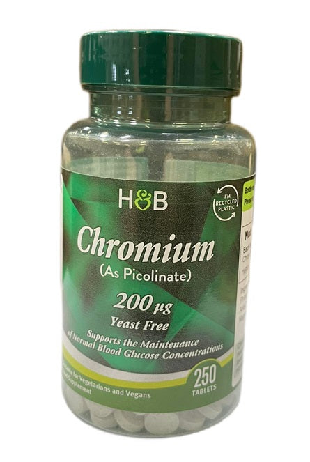 Holland & Barrett kroompikolinaat, 200 mcg – 250 tabletti