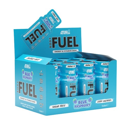 Applied Nutrition Bodyfuel energiajoogid, mustika-vaarikamaitseline – 12 x 60 ml.