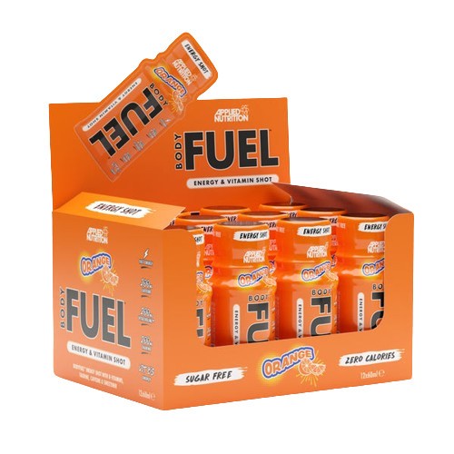 Applied Nutrition Bodyfuel'i energiajoogid, apelsinimaitselised – 12 x 60 ml.