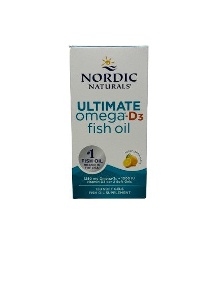 Nordic Naturals Ultimate Omega - D3 kalaõli, 1280 mg, sidrunimaitseline – 120 kapslit