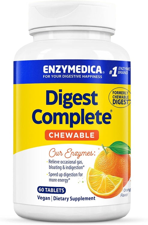 Enzymedica Digest Complete närimistabletid, apelsinimaitsega - 60 tabletti