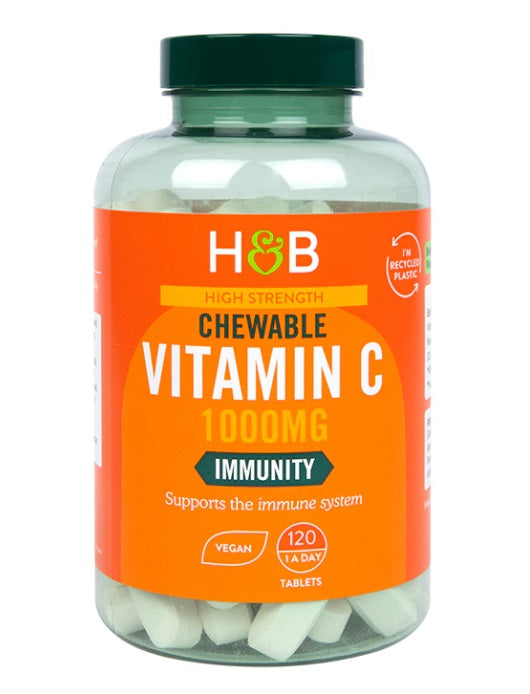 Holland & Barrett suure tugevusega C-vitamiini närimistabletid, 1000 mg – 120 tabletti