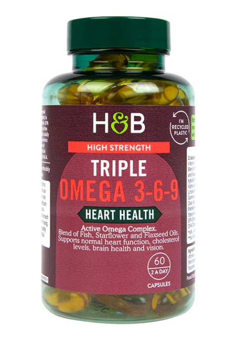 Holland & Barrett tugev kolmekordne oomega 3-6-9 – 60 kapslit