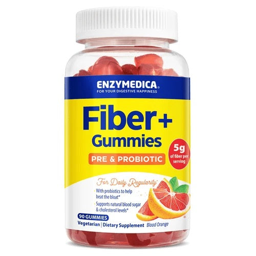 Enzymedica Fiber+ kummikommid, veriapelsini maitsega - 90 kummikommi