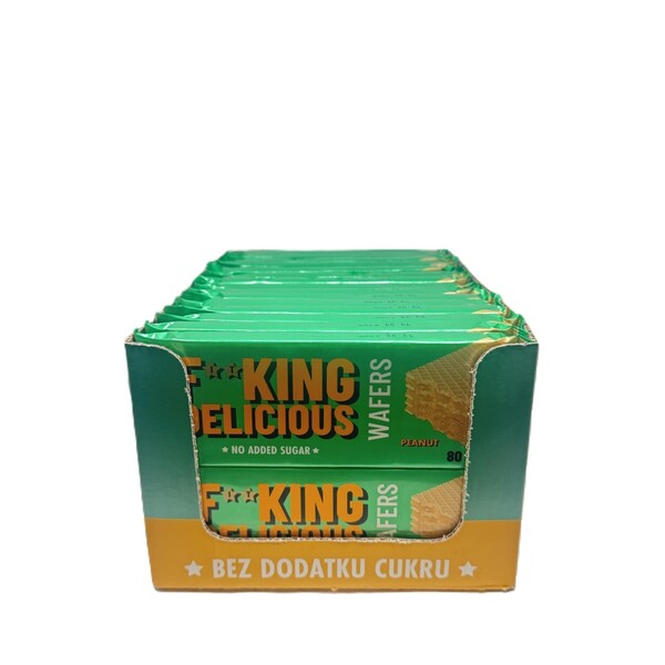 Allnutrition Fitking maitsvad vahvlid maapähklitega – 32 x 80 g